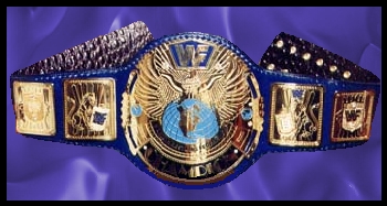 WWF Winged Eagle Original Blue Strap Block Logo Title Belt