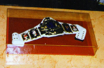 WWF Andre 87 On White Strap Title Belt On Display At Planet Hollywood