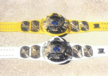 WWF Winged Eagle Yellow And White Strap Title Belts