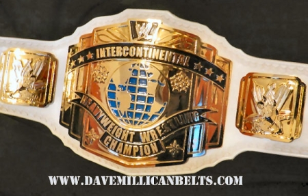 WWE Reggie Park's White Strap Intercontinental Belt With Scratch Logo