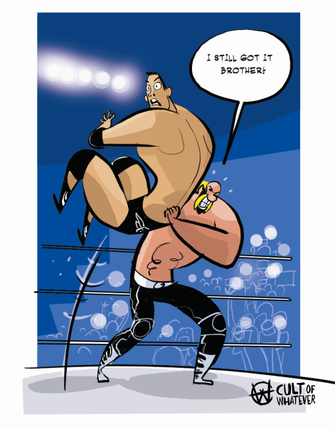 Hulk Hogan chokeslams The Rock at WrestleMania 18