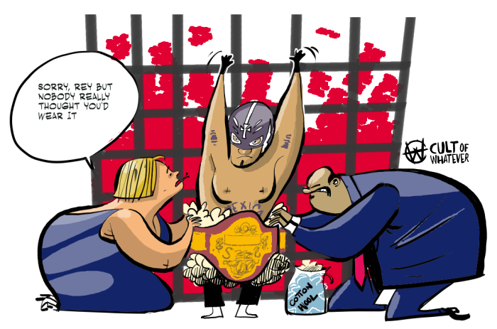Rey Mysterio's world title belt fitting