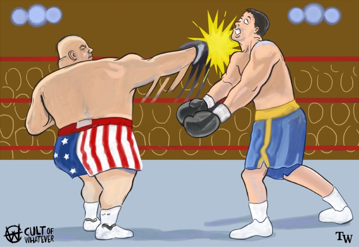 WrestleMania 15 Brawl For All Butterbean Bart Gunn Cartoon Illustration