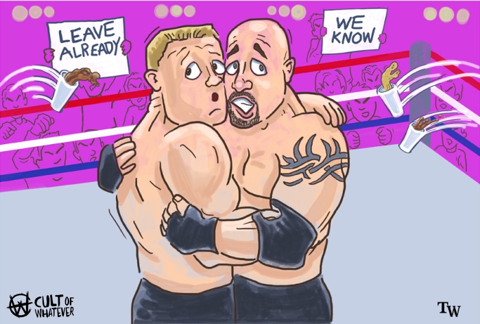 WrestleMania 20 Goldberg Brock Cartoon Illustration