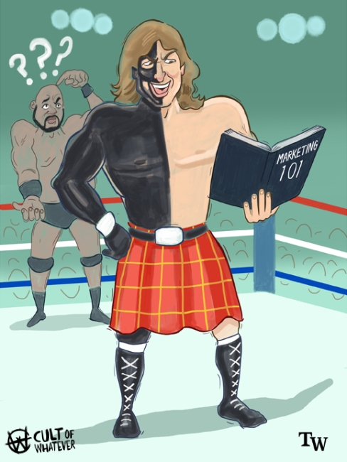 WrestleMania 4 Roddy Piper Cartoon Illustration