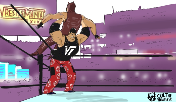 WrestleMania 19 Matt Hardy Rey Mysterio Cartoon Illustration