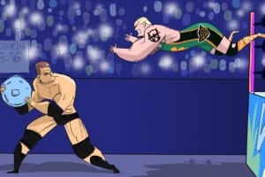 WrestleMania 24 JBL Finlay Cartoon Illustration