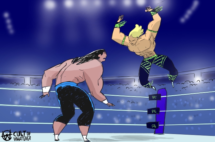 WrestleMania 6 Haku Shawn Michaels Cartoon Illustration