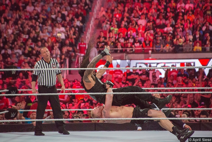 Wrestlemania 31 Brock Lesnar Roman Reigns Suplex