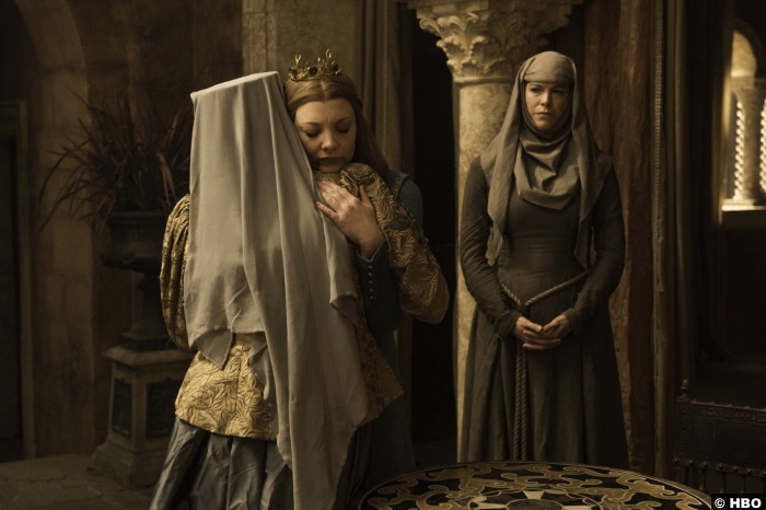 Game Of Thrones S6 E7 Diana Rigg Natalie Dormer Hannah Waddingham Olenna Tyrell Margaery Septa Unella