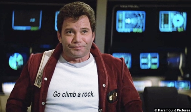 Star Trek Final Frontier William Shatner Climb Rock Tshirt