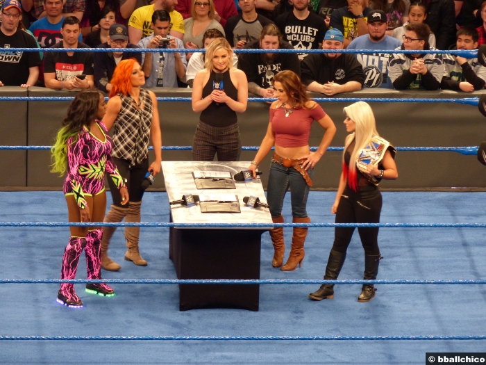070217 Naomi Becky Lynch Mickie James Alexa Bliss Signing Contract