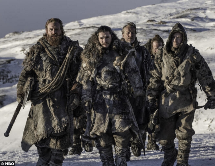 Game Of Thrones S7e9 Kristofer Hivju Tormund Giantsbane Kit Harrington Jon Snow Iain Glen Jorah Mormont Gendry Joe Dempsie