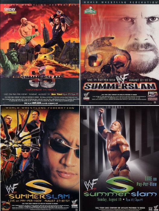 Summerslam 1998 1999 2000 2001 Posters