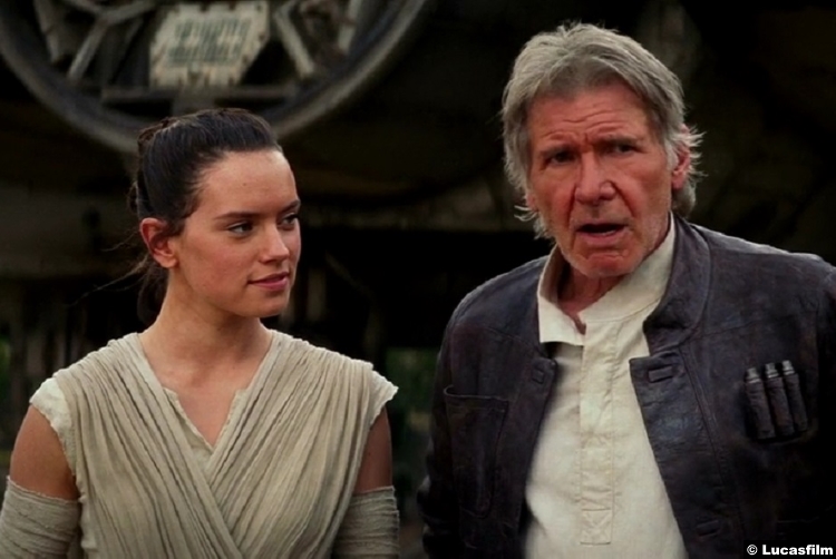 Star Wars Force Awakens Harrison Ford Han Solo Daisy Ridley Rey