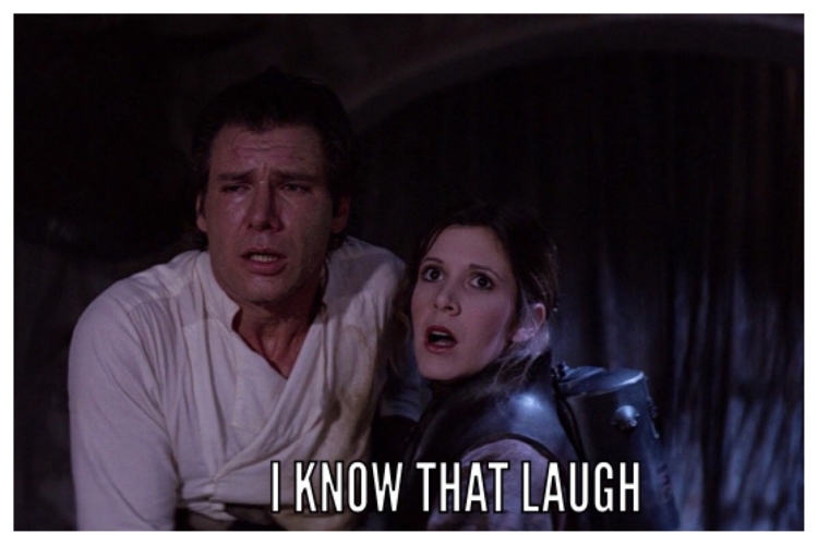 Star Wars Mem Carrie Fisher Princess Leia Harrison Ford Han Solo Laugh