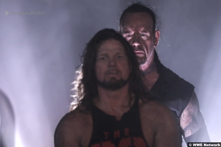 Undertaker and AJ Styles at WrestleMania 36