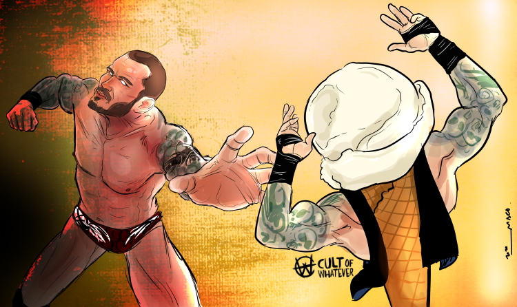 Randy Orton Vanilla Ice Cream Cartoon Illustration