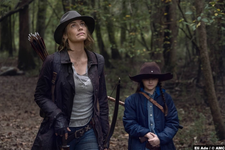 The Walking Dead S10e17 Lauren Cohan and Cailey Fleming as Maggie and Judith Grimes