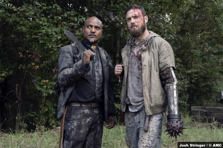 The Walking Dead S10e19 Seth Gilliam and Ross Marquand as Gabriel and Aaron