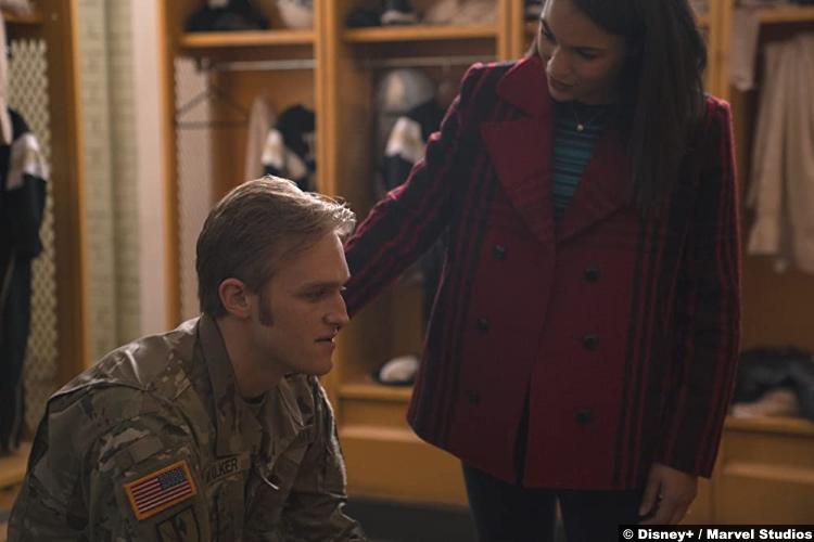 The Falcon and the Winter Soldier S01e02 Wyatt Russell and Gabrielle Byndloss as John and Olivia Walker