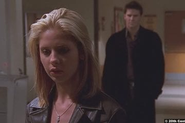 Buffy The Vampire Slayer S02e19: Sarah Michelle Gellar and David Boreanaz as Buffy Summers and Angelus