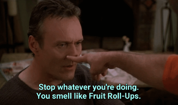 Buffy The Vampire Slayer S04e09: Giles Smells Fruit Roll-ups Gif
