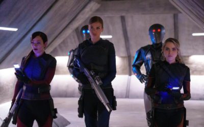 The Orville S03e09: Jessica Szohr, Adrianne Palicki and Anne Winters as Talla Keyali, Kelly Grayson and Charly Burke