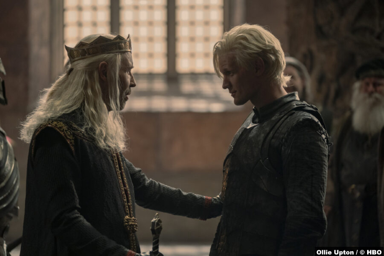 House of the Dragon S01e04: Paddy Considine and Matt Smith as King Viserys and Daemon Targaryen